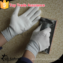 SRSAFETY 13g branco pu shell trabalhando luvas de trabalho DMF grátis para uso de fábrica de hardware